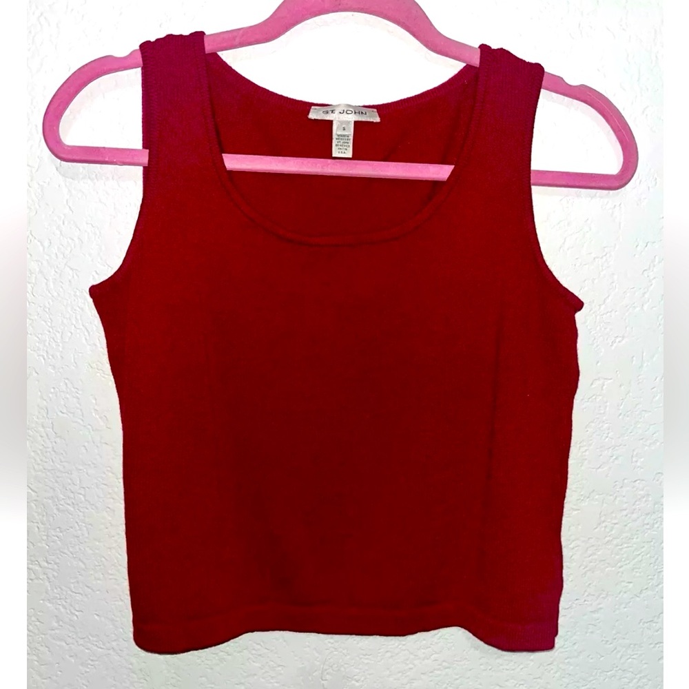 ST John Collections Red Santana knit tank top